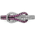 thumbnail image 5 of Sterling Silver Brilliant Embers Rhodium-Plated Cz Love Knot Ring (Size 6) Made In China qmp1444-6, 5 of 5