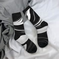 thumbnail image 5 of Vsdgher Abstract Black White Swirls Crew Socks for Men & Women, Breathable Casual Athletic Ankle Socks, 5 of 6