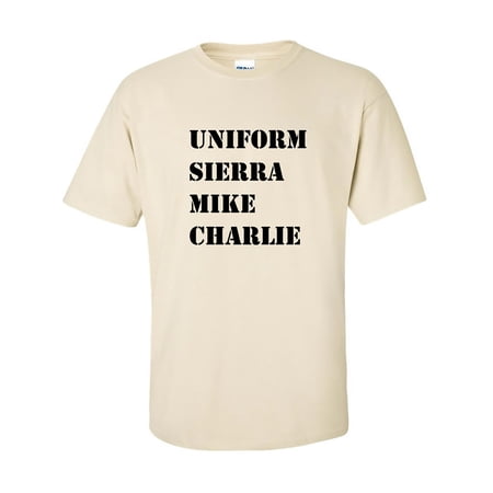 USMC Uniform Sierra Mike Charlie Adult Military Short Sleeve T-Shirt