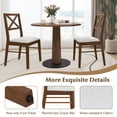 thumbnail image 5 of Topbuy Modern Dining Chair Set of 2 Armless Kitchen Chair with Rubber Wood Frame Upholstered Seat Brown, 5 of 9