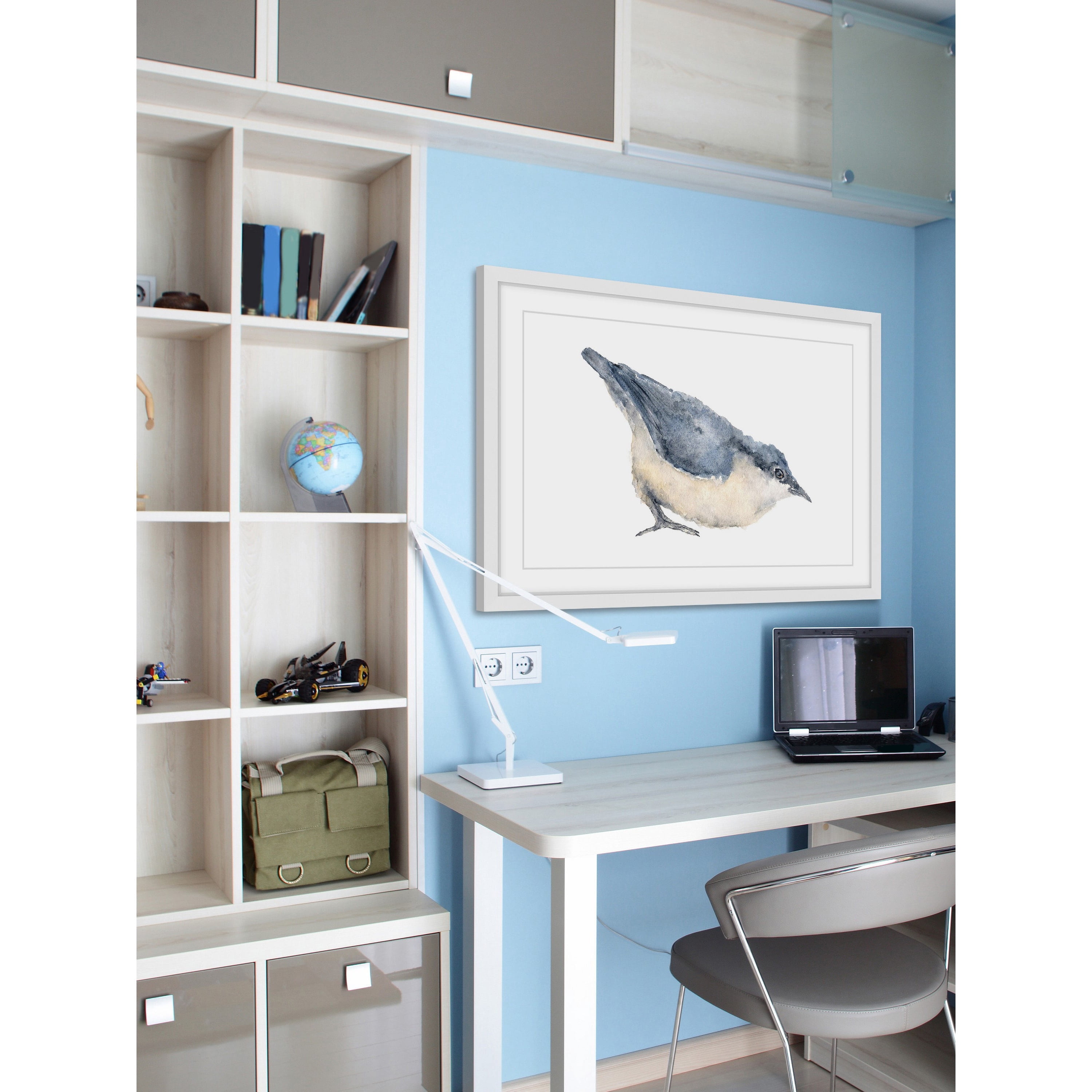 "Nuthatch Bird" Framed Painting Print