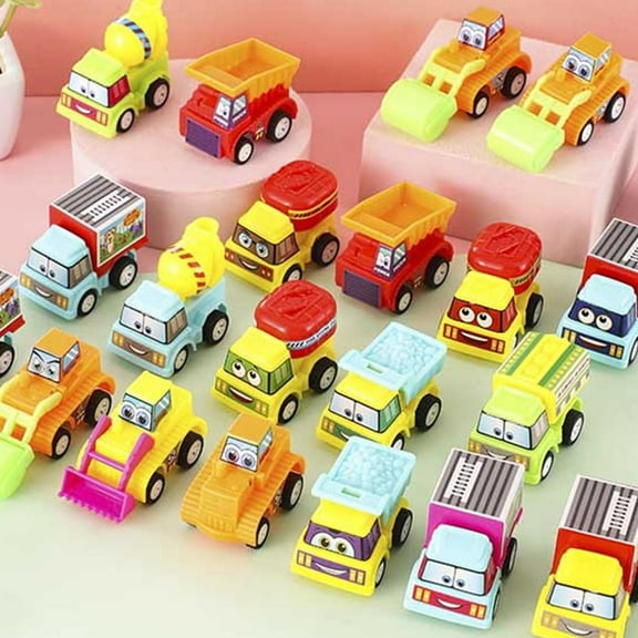 FEOLGEHLY 12 Piece Mini Construction Vehicles Party Favors for Boys Kids Toddler Pull Back Car Toys Mini Excavator Dump Truck Tractor for Easter Eggs Birthday Goodie Bag Christmas Stocking Stuffers