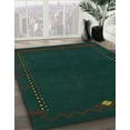 thumbnail image 2 of Ahgly Company Indoor Rectangle Abstract Deep Teal Green Abstract Area Rugs, 2' x 3', 2 of 6