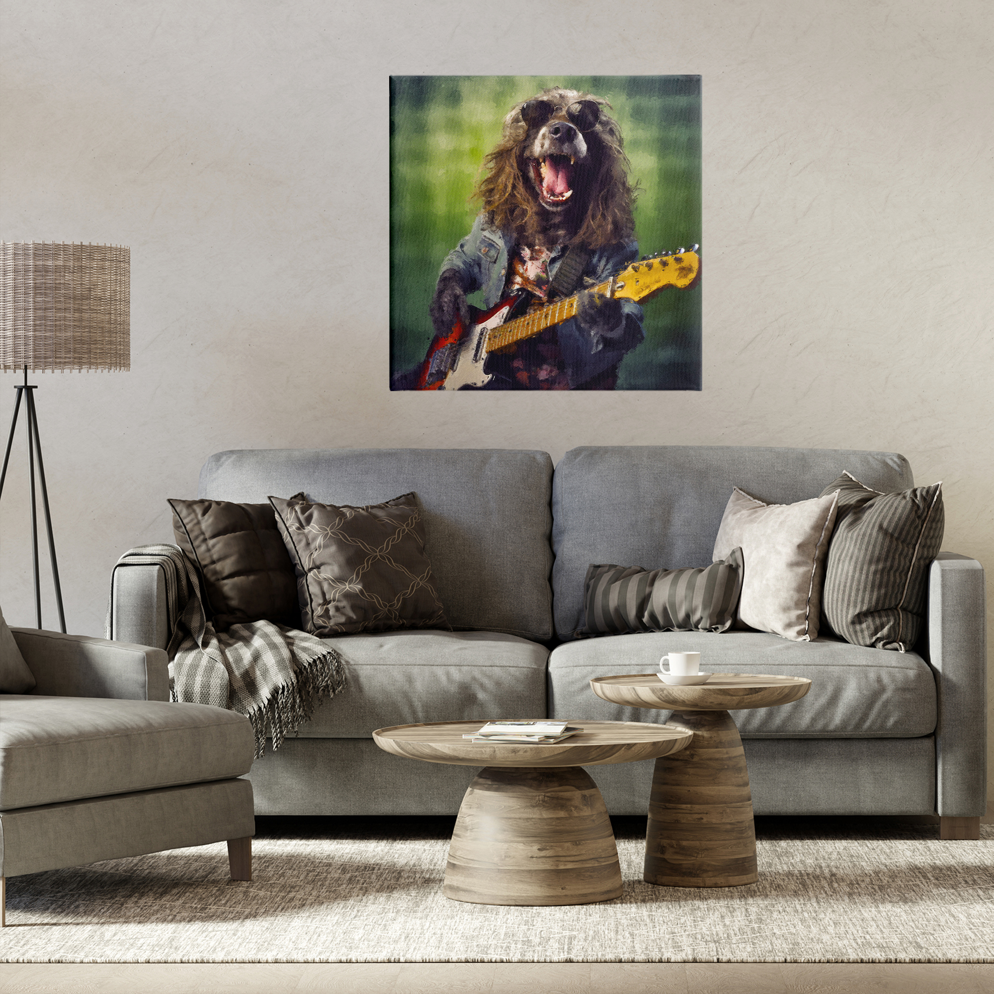 Musician Mutt Halen Canvas Wall Art, design by Sean Parnell