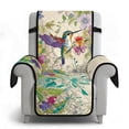 thumbnail image 2 of SCRAWLGOD Hummingbird Floral Print Recliner Cover Non Slip Recliner Chair Cover with Pocket Washable Reclining Slipcover for Cats, 2 of 7