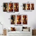 thumbnail image 4 of Designart "African Beauty in Traditional Sunset Attire III" African American Woman Wall Art Set Of 3 - Woman African American Red Canvas Set For Living Room Decor, 4 of 6