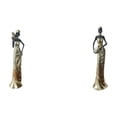 thumbnail image 1 of Figura de mujer africana, estatua de dama tribal africana, adorno de resina, escultura coleccionable hecha a mano, ideal para el hogar, la oficina, es, 1 of 8