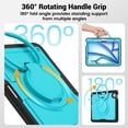 thumbnail image 5 of XYX Case for iPad Air 11 Inch M3 2025/M2 2024 (7th/6th Gen) with Rotating Stand, Shoulder Strap, 2in1 Shockproof Cover, Sky Blue, 5 of 7