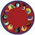 thumbnail image 2 of Joy Carpets 1406EE-03 Joyful Faces Red 7 ft.7 in. Border Round WearOn Nylon Machine Tufted- Cut Pile Just for Kids Rug, 2 of 2