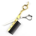 thumbnail image 4 of Tijeras de peluquería de 6,0 pulgadas con peine, tijeras de peluquería personalizadas, tijeras de barbero, tijeras planas, 4 of 6