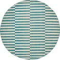 thumbnail image 1 of Unique Loom Tapis à Rayures Alternées Williamsburg 8' x 8' Sarcelle Ronde/beige, 1 of 2