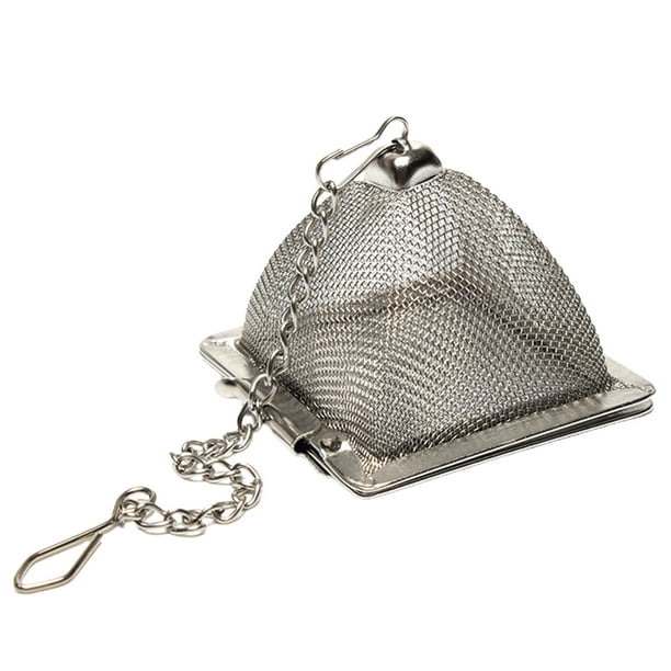 Farfi Tea Strainer With Extender Chain Hook Fine Mesh Pyramid Shape Eco Friendly Brewing Tea Filter Kitchen Accessories For Office Silver