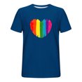 thumbnail image 4 of Men's Rainbow T-Shirt LGBTQ Gay Equality Heart Print Summer Tops Muscle Gym Short Sleeve Crewneck Graphic Tee Shirts, 4 of 5