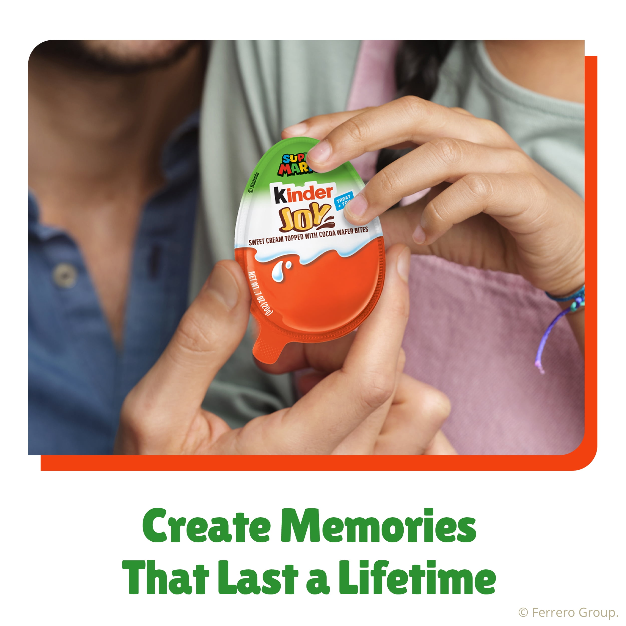 Kinder Joy Egg, Sweet Cream with Crispy Wafer Bites Treat and Surprise Super Mario Toy Inside, 0.7 oz