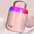 thumbnail image 2 of Mini Karaoke con 2 micrófonos inalámbricos para niños y adultos, altavoz Bluetooth portátil de juguete para niños y niñas (blanco), 2 of 8