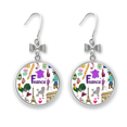 thumbnail image 1 of France Landscap Animals National Flag Bow Earrings Drop Stud Pierced Hook, 1 of 3