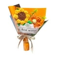 thumbnail image 4 of Ramo de flores de punto R, flores de ganchillo, decoración, adorno tejido a mano, acabado Naranja, 4 of 9