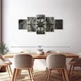 thumbnail image 3 of Elephant Stock Vintage Ship Wheel Wall Art - Horizontal Multi Panel Canvas - Living Room Wall Decor - Nautical Multi Panel - Gray And Blue Decor - 68" x 30", 3 of 8