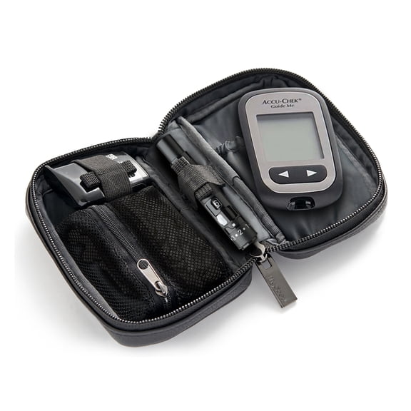 Accu-Chek Diabetes Blood Glucose Monitor Kit: Myabetic James Compact Case, Guide Me Meter, FastClix Lancing Device, 204 FastClix Lancets, 200 Guide Test Strips, and Control Solution (Packaging Varies)