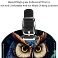 thumbnail image 4 of Square 2Pack PU Leather Cartoon Owl Cruise Luggage Tag with Privacy Cover and Name ID Tag for Travel Handbags Backpacks Luggage Tags, 4 of 6