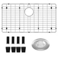thumbnail image 1 of Protectores De Fregadero De 27-9/16"" X 14-9/16"" Para Fregadero De Cocina, Estante De Metal Para Fregadero Para Parte Inferior Del Fregadero, Drenaje Trasero, Protector De Fregadero De Acero Inoxidab, 1 of 5