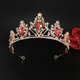 thumbnail image 3 of Tiaras de corona de princesa con gemas rojas para niñas, diadema de cristal, regalos de fiesta de boda, 3 of 5