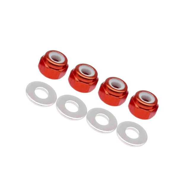 kurtrusly 8x Écrous de Blocage de Roue M3 avec Joint pour Wltoys 144001 1:14 RC hors Route Voiture Rouge
