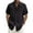 Black, variant on Cuoff Designer Spring Summer Men's Casual Cotton Linen Solid Color Short Sleeve Shirts Loose Shirts Black 4X