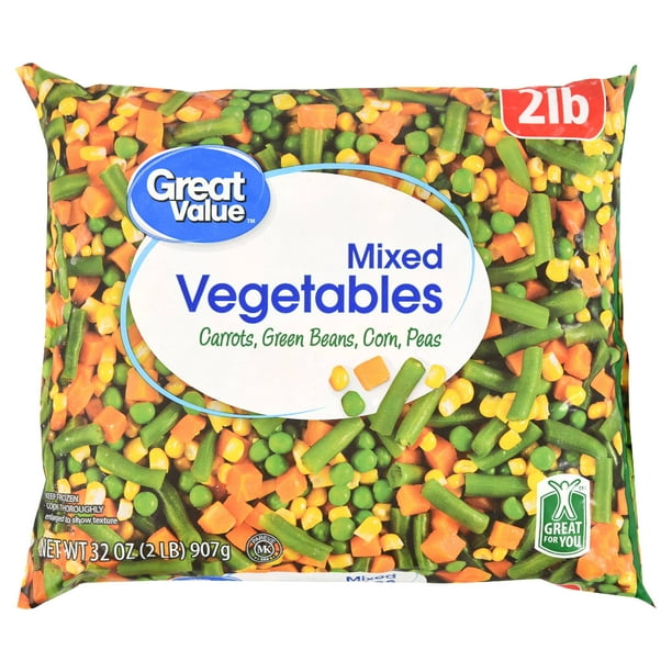 Great Value Mixed Vegetables, Frozen Vegetables, 32 oz Bag