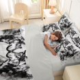 thumbnail image 5 of Manfei Woodland Wolves 7-Piece King Bedding,Ink Wash King Bed in a Bag,White Black,Light Gray Reversible, 5 of 7