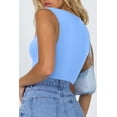 thumbnail image 2 of Women's Seamless Bodysuit Square Neck Sleeveless Tapered Shoulder Straps Tank Tops Summer, 2 of 4