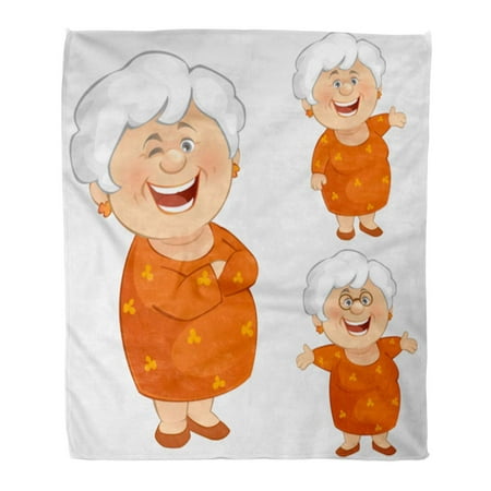 HATIART Flannel Throw Blanket Gray Old Grandma Lady Woman Cartoon  Grandmother Funny Senior Soft for Bed Sofa and Couch 50x60 Inches | Walmart  Canada
