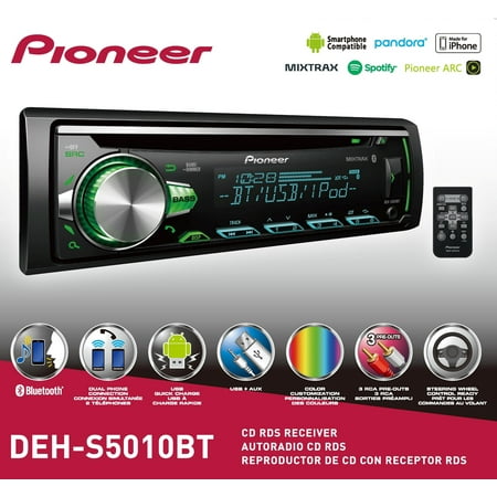 Pioneer DEH-S5010BT CD Receiver with Bluetooth, Single DIN, In-dash