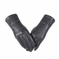 thumbnail image 1 of PMVFHDE Womens Gloves Leather Screen Winter Warm Wind Cold Proof Outdoor Cycling Driving Separate Fingers, 1 of 7