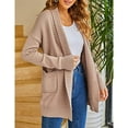 thumbnail image 2 of Yesfashion Womens Long Sleeve Open Front Loose Fit Cardigans Casual Chunky Knit Sweater Outwear Coats, 2 of 4