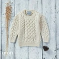 thumbnail image 5 of Irish Aran Merino Natural Crew Sweater For Children Size Medium Made By Aran Woollen Mills, 5 of 5