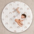 thumbnail image 3 of Comfy Cubs Premium Play Mat, Round (Medium) 48" - Kids & Toddler Play Mat Non-Slip Bottom - Rainbow, 3 of 7