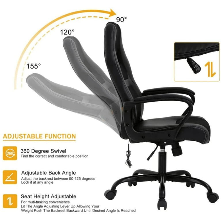 Tangkula Gaming Chair Height Adjustable With Cushion Ergonomic