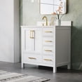 thumbnail image 2 of ANGELES HOME 36" Bathroom Vanity with Sink, Bathroom Freestanding Vanity W/ 2 Soft-Close Doors and 5 Soft-Close Drawers, Solid Wood Cabinet Vanity with Cultured Marble Countertop, White, 2 of 6