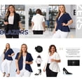 thumbnail image 4 of Agnes Orinda Women's  Plus Size Office Work Short Sleeve Button Pockets Blazers Jackets 4X White, 4 of 8
