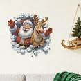 thumbnail image 4 of Christmas 3D Wall Stickers, Cartoon Cute Elk Santa Breaking Through Wall Design, Removable Window Clings, Holiday Party Home Decorations -1Pcs, 4 of 6