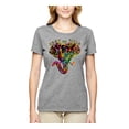 thumbnail image 2 of Keep It Wild Colorful Elephant Face Animal Lover Womens Graphic T-Shirt, Heather Grey, Small, 2 of 3