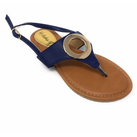 

Victoria K Women s Gold Ring Sandals