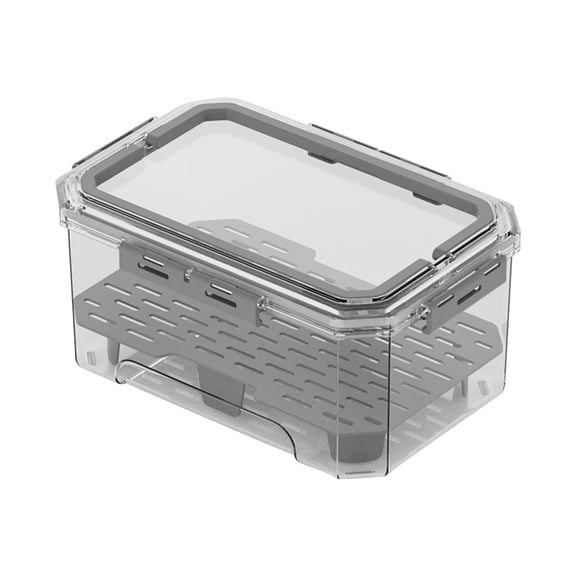 Grey Portable Ice Tray And Food Storage Box For Refrigerator Use Multi-Functional And Transparent Design