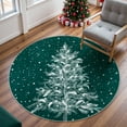 Lahome Christmas Round Area Rug,3ft Entry Rug NonSlip Washable Indoor