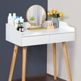 thumbnail image 6 of Oumilen Modern Vanity Set with Stool and Round Mirror, White, 6 of 8