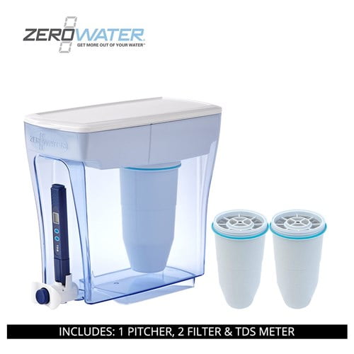 ZeroWater 30 Cup Dispenser Filter with Free Water Quality Meter ZD030RP Small Kitchen