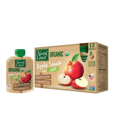 North Coast Organic Apple Sauce Pouches 12-3.2oz (Best Apples For Applesauce For Babies)