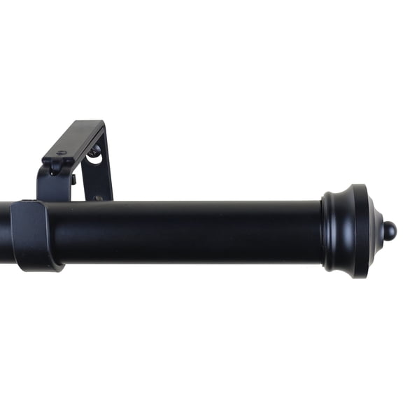 Meriville 1-Inch Diameter Linder Single Window Treatment Curtain Rod, 28-Inch to 48-Inch, Black