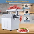 thumbnail image 5 of 2025 New Commercial Meat Grinder, 800W Max Stainless Steel Meat Grinder, 265lbs/H Electric Meat Grinder Heavy Duty with 2 Blades, 2 Plates, Sausage Stuffer Tube for Home Kitchen Use, 5 of 7